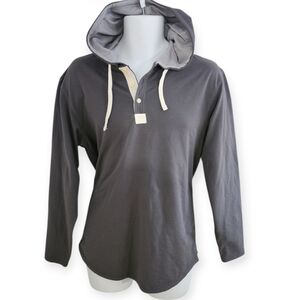 BYLT Drop-Cut: LUX Hooded Henley Performance Sweater Men's Size M
